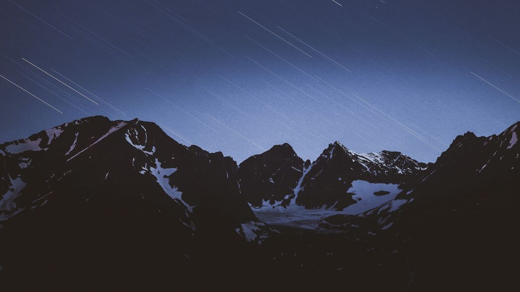 山脉 雪 雪 海星 星星 4k壁纸 3840x2160