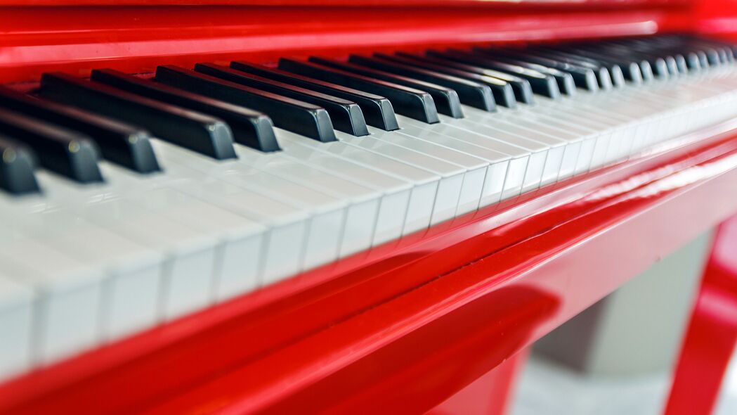钢琴 按键 微距 红色 4k壁纸 3840x2160