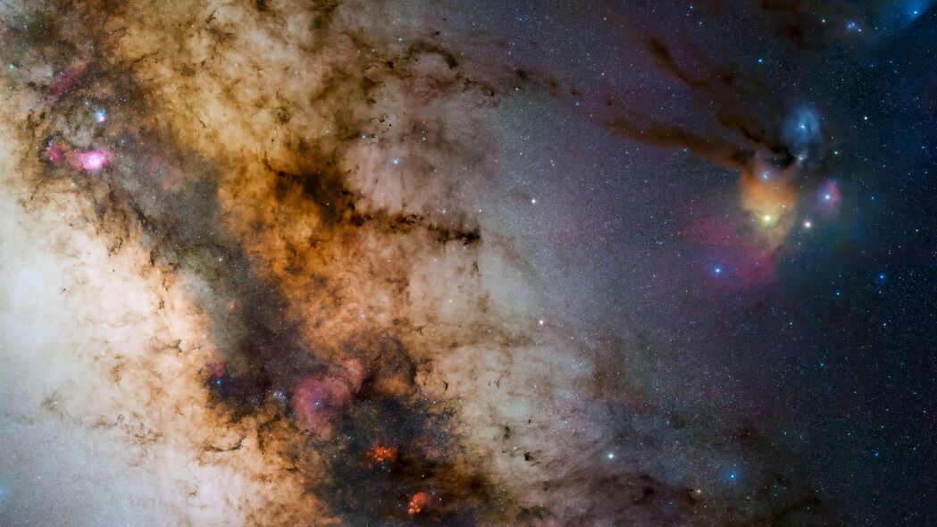 3840x2160 星云 星系 恒星 太空 棕色壁纸 背景