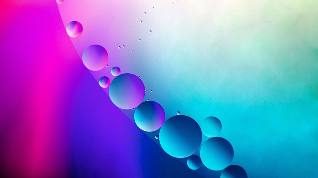 气泡 渐变 水 对角线 蓝色 4k壁纸 3840x2160