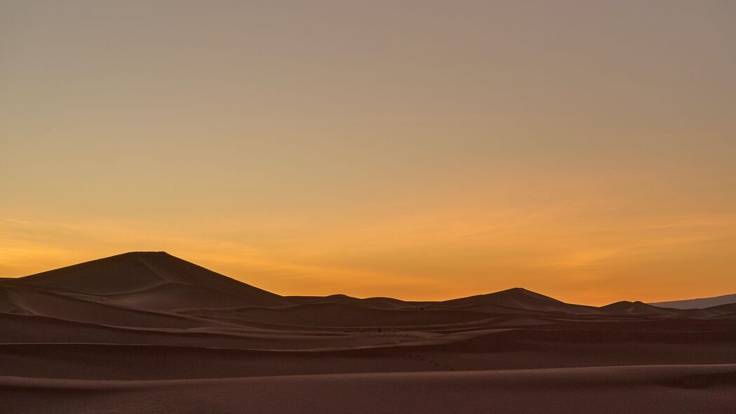 沙漠 沙子 山丘 日落 天空 4k壁纸 3840x2160