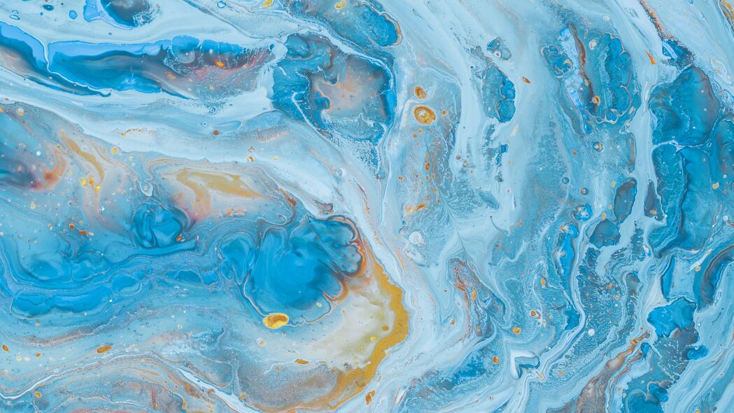 油漆 流体艺术 污渍 第五 蓝色 抽象 4k壁纸 3840x2160