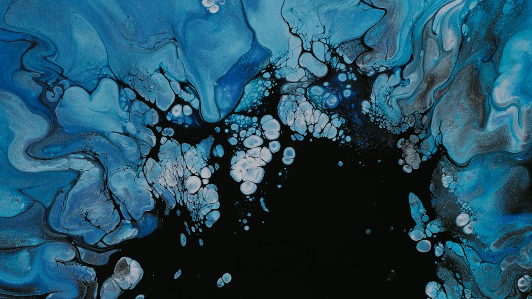 油漆 液体 流体艺术 污渍 蓝色 斑点 4k壁纸 3840x2160