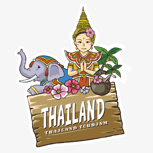 泰国旅游矢量卡通