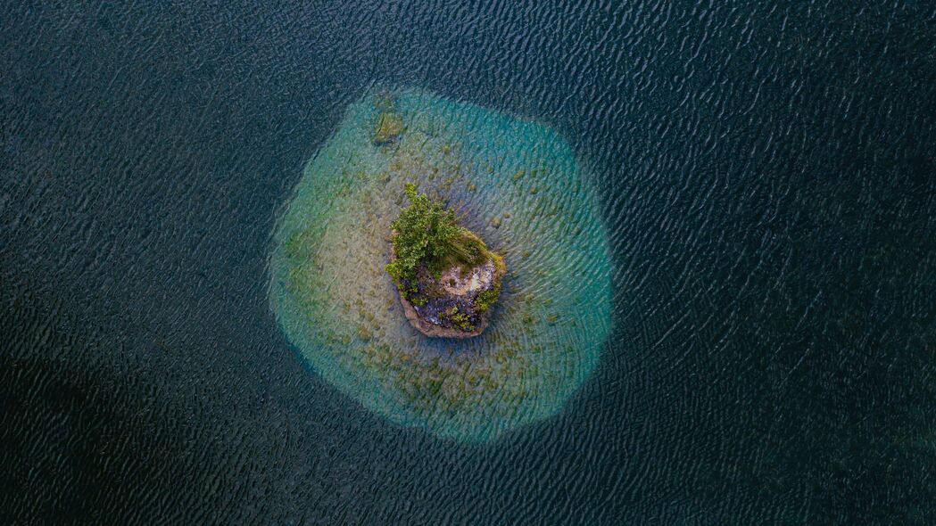 岛屿 鸟瞰图 大海 树木 4k壁纸 3840x2160