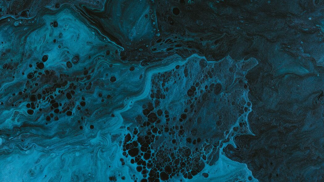 油漆 液体 流体艺术 污渍 蓝色 斑点 深色 4k壁纸 3840x2160