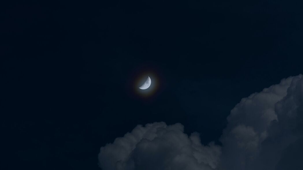 月亮 夜晚 云 天空 4k壁纸 3840x2160