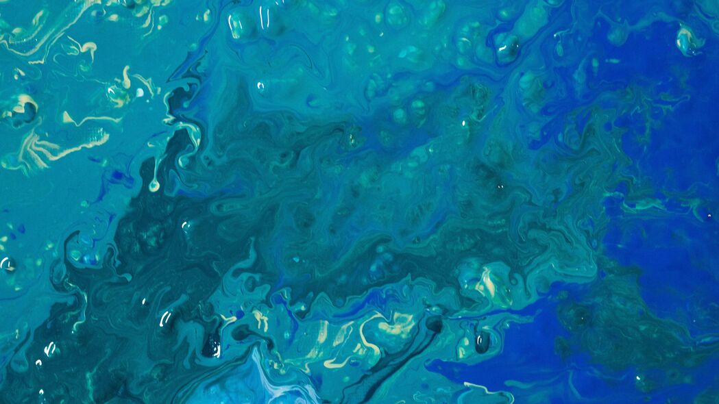 液体 油漆 污渍 流体艺术 蓝色 4k壁纸 3840x2160