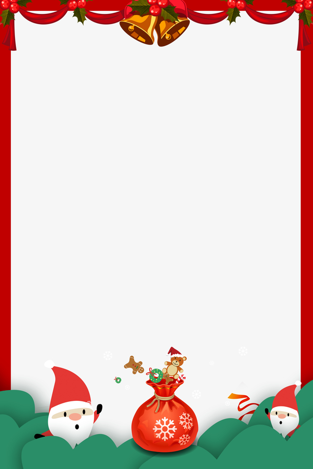 圣诞节红色海报装饰框素材