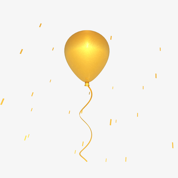 电商促销装饰金色气球元素