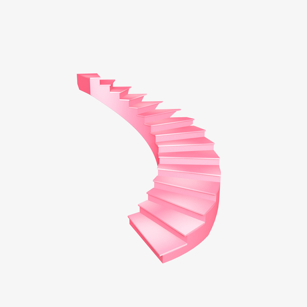 粉色微立体楼梯，情人节氛围素材