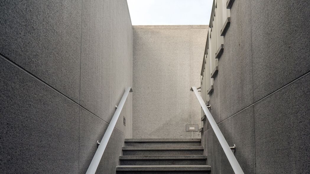 楼梯 台阶 栏杆 灰色 4k壁纸 3840x2160