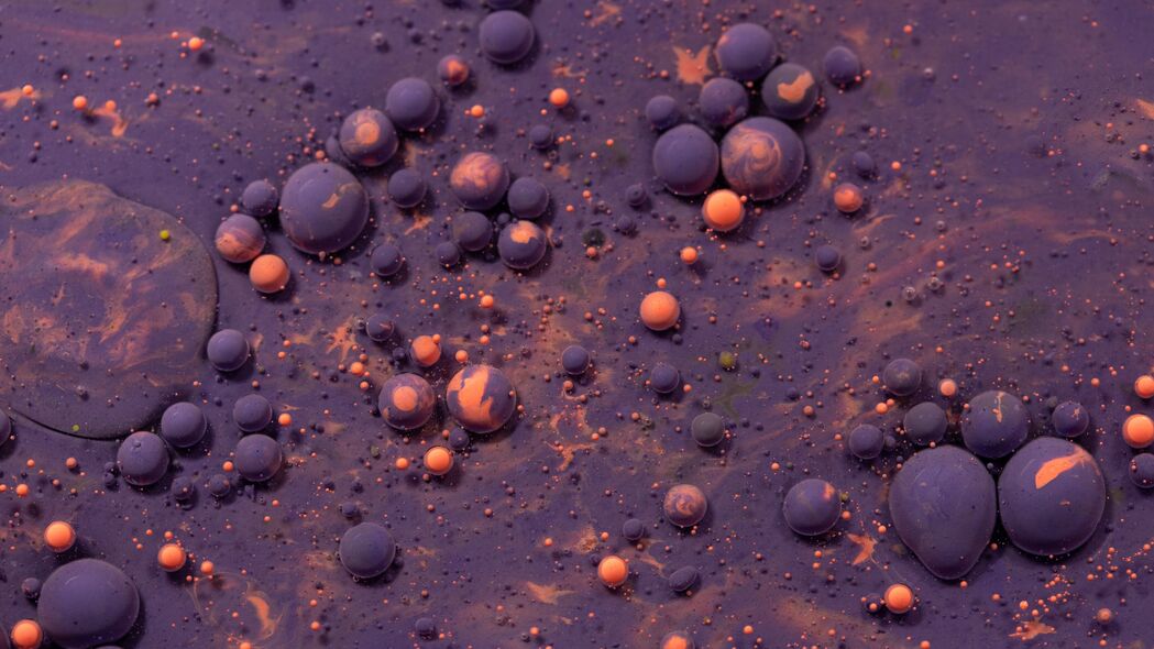 气泡 墨水 紫色 抽象 4k壁纸 3840x2160