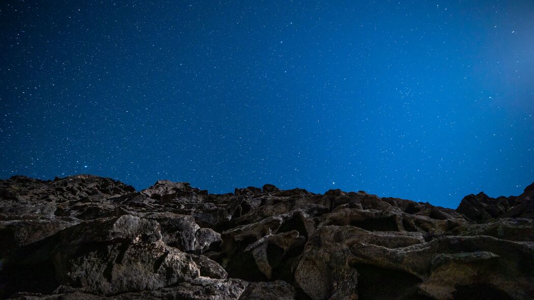 岩石 星空 星星 石头 夜间 4k壁纸 3840x2160