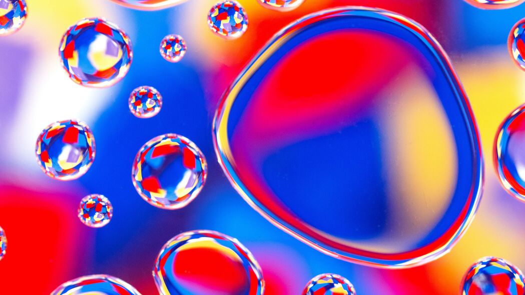 气泡 形式 水 多色 反射 4k壁纸 3840x2160