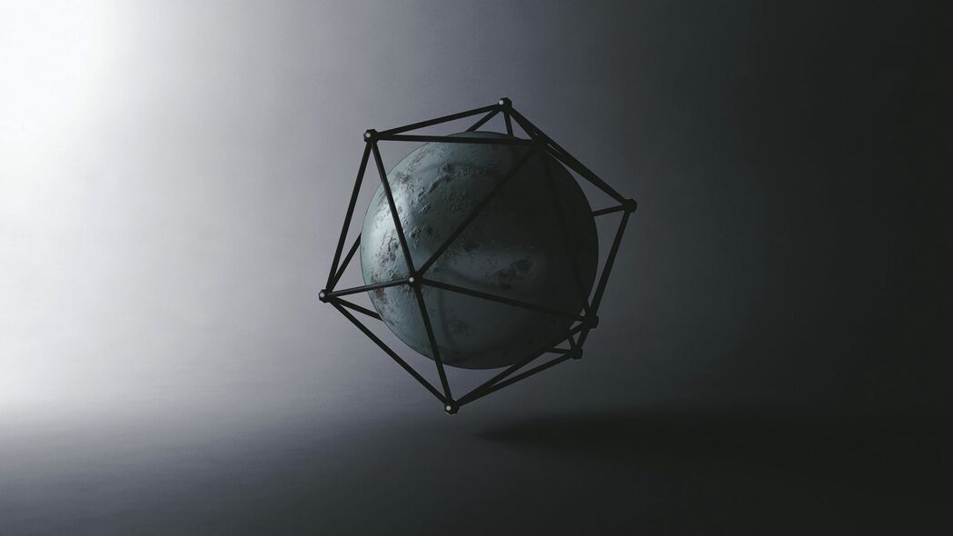 球 二十面体 形状 几何 4k壁纸 3840x2160