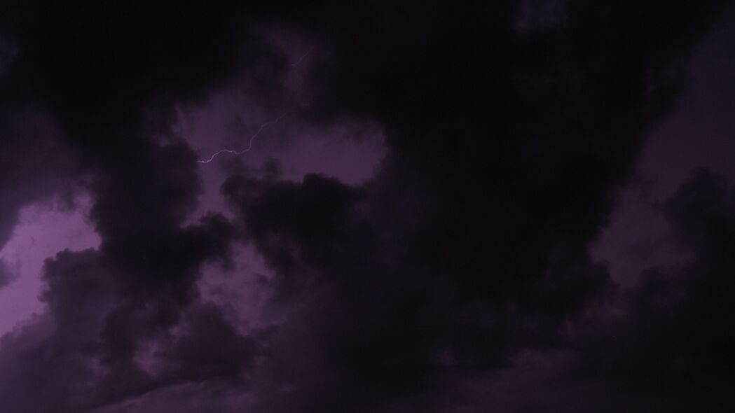 闪电 云 风暴 紫色 4k壁纸 3840x2160