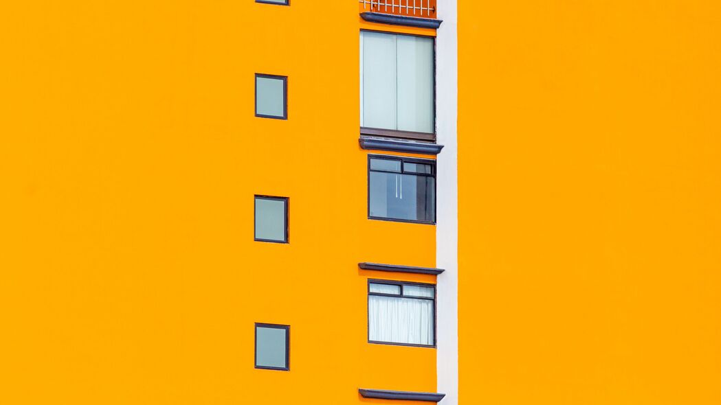 建筑 墙壁 窗户 黄色 4k壁纸 3840x2160
