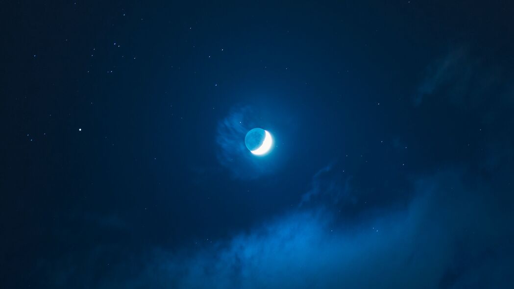 岩石 大海 冲浪 月亮 夜间 4k壁纸 3840x2160