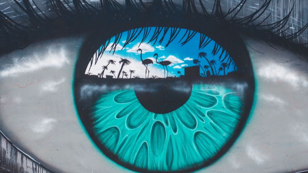 眼睛 瞳孔 形状 涂鸦 街头艺术 4k壁纸 3840x2160