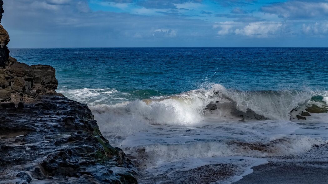 岩石 海岸 冲浪 海浪 海洋 4k壁纸 3840x2160