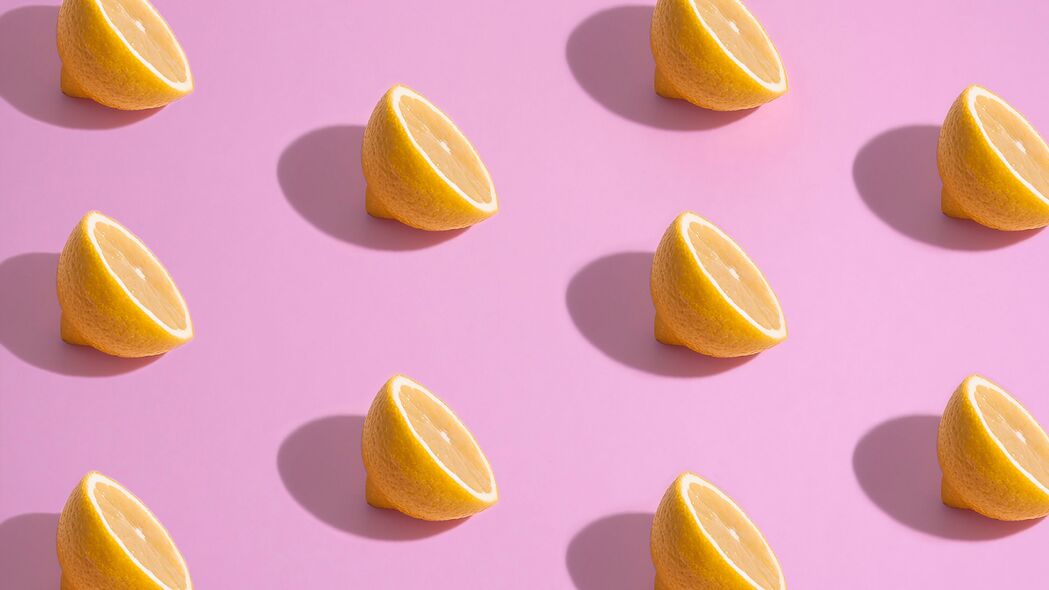 柠檬 柑橘 切片 图案 4k壁纸 3840x2160