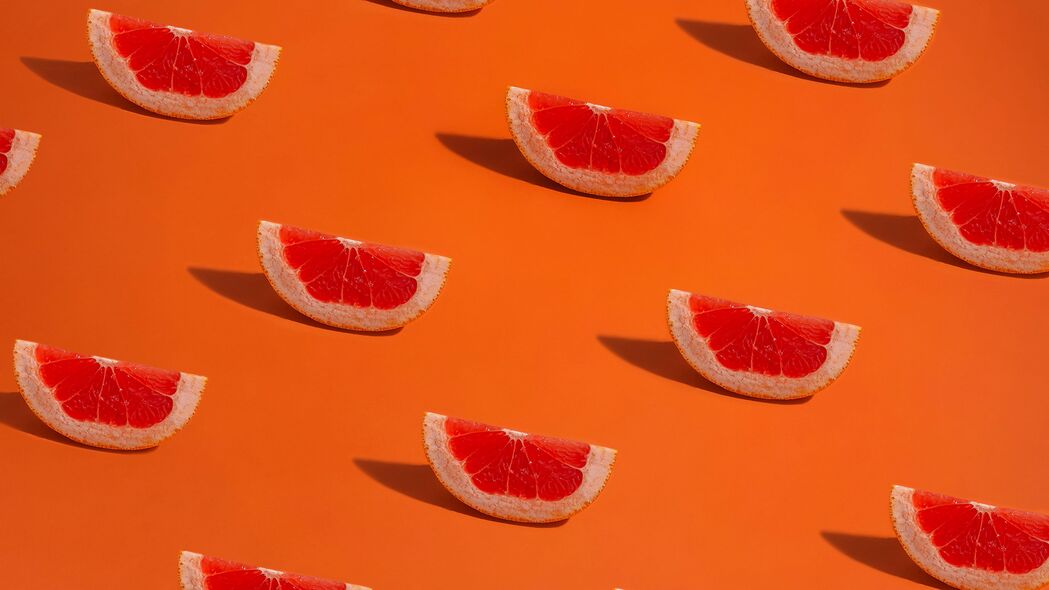 葡萄柚 切片 图案 橙色 4k壁纸 3840x2160