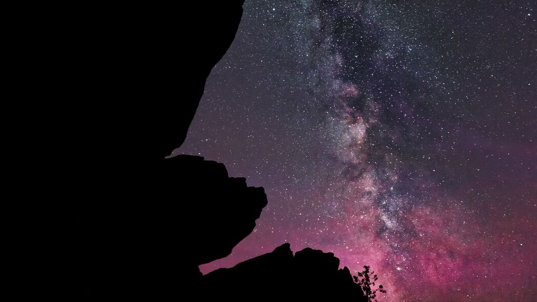 岩石 星空 星星 夜间 4k壁纸 3840x2160
