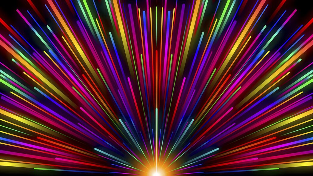 射线 条纹 多色 发光 彩虹 4k壁纸 3840x2160