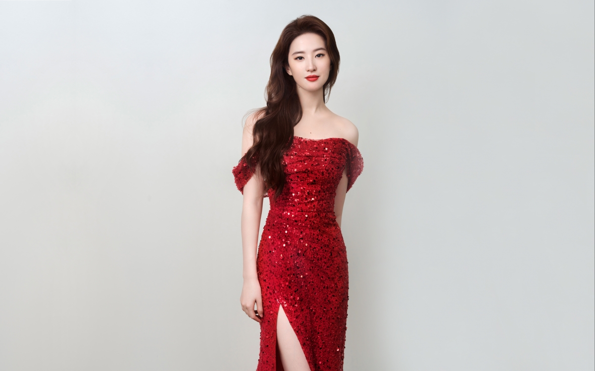 刘亦菲 红色裙子美女4K壁纸 3840x2400