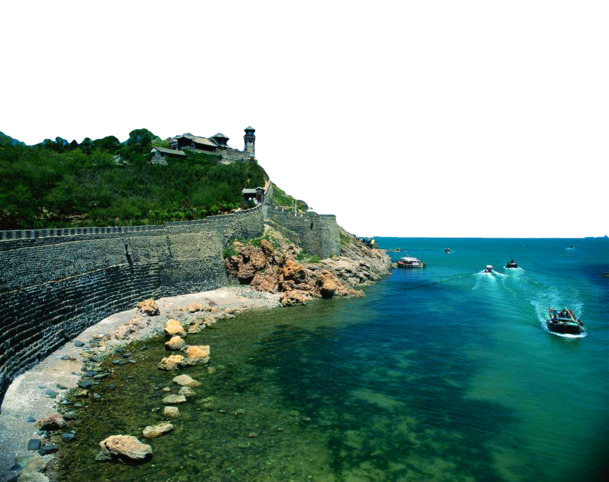 烟台蓬莱阁，高清PNG透明背景摄影风景素材，一键下载设计元素