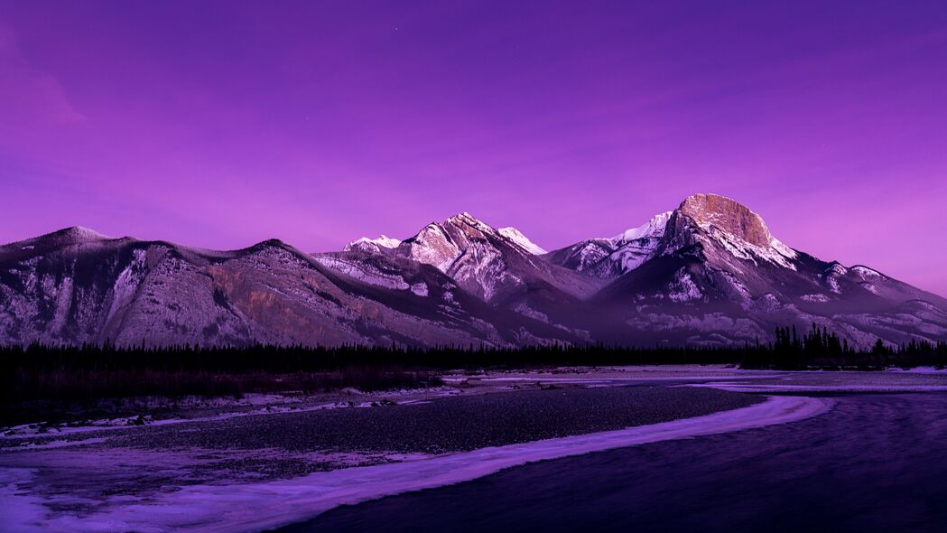 山脉 山峰 黄昏 紫色 4k壁纸 3840x2160