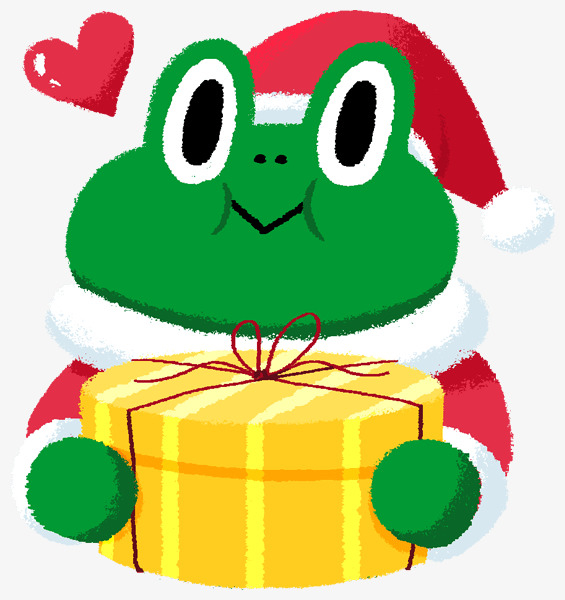 圣诞节 卡通青蛙 小装饰 元素