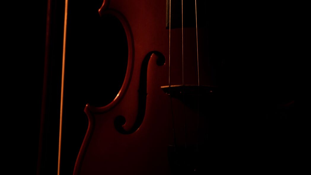 小提琴 乐器 深色 4k壁纸 3840x2160