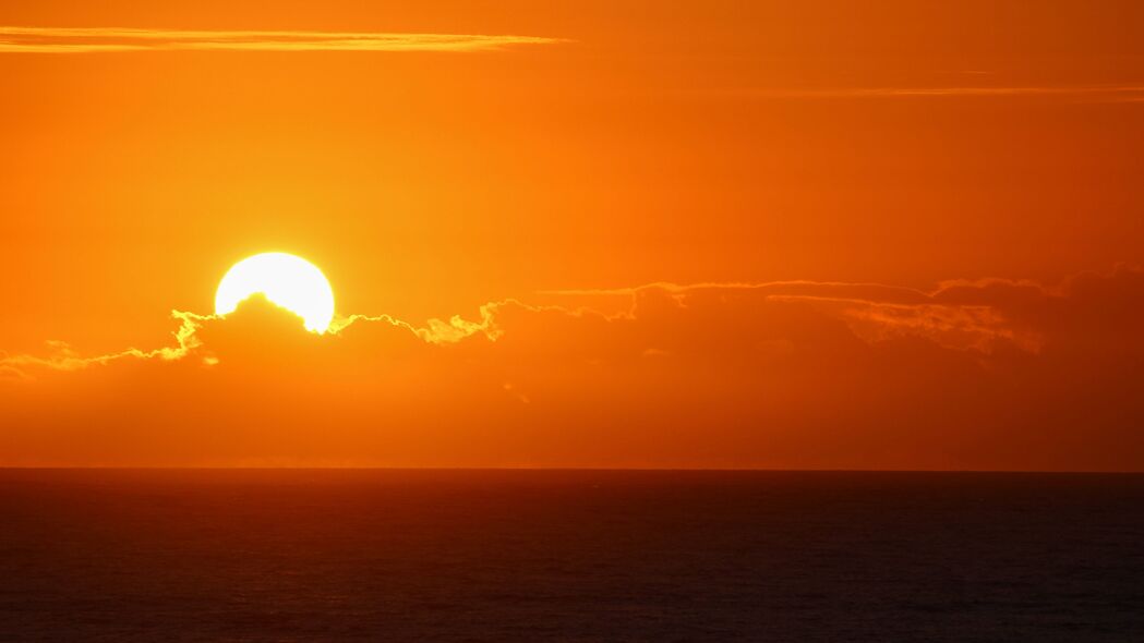 日落 太阳 云 海洋 4k壁纸 3840x2160