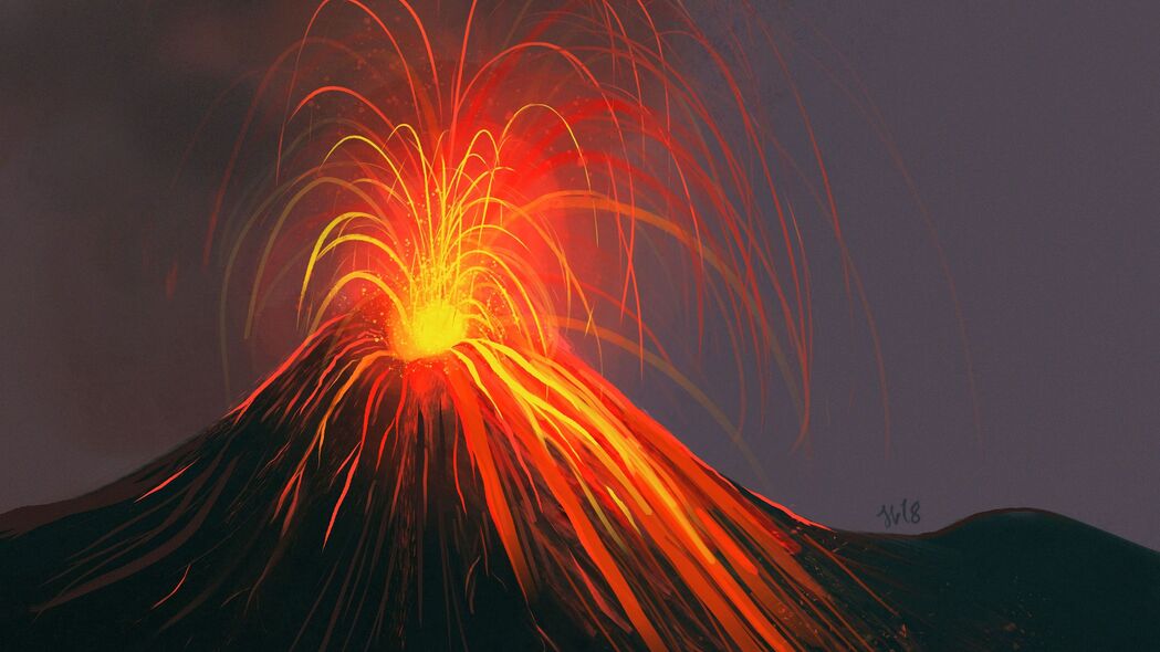 火山 喷发 艺术 4k壁纸 3840x2160