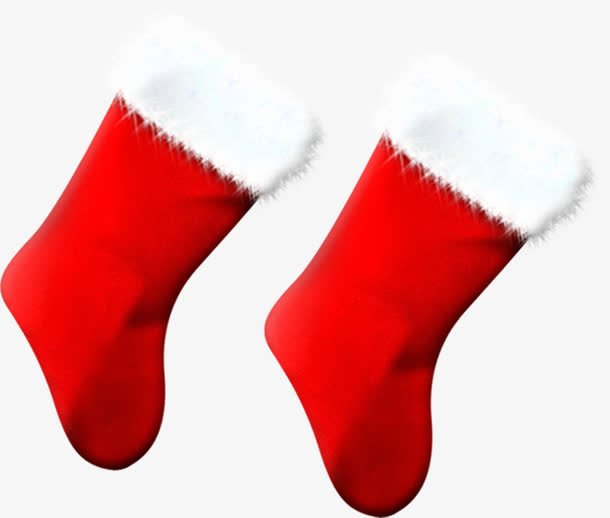 红色手绘圣诞节袜子