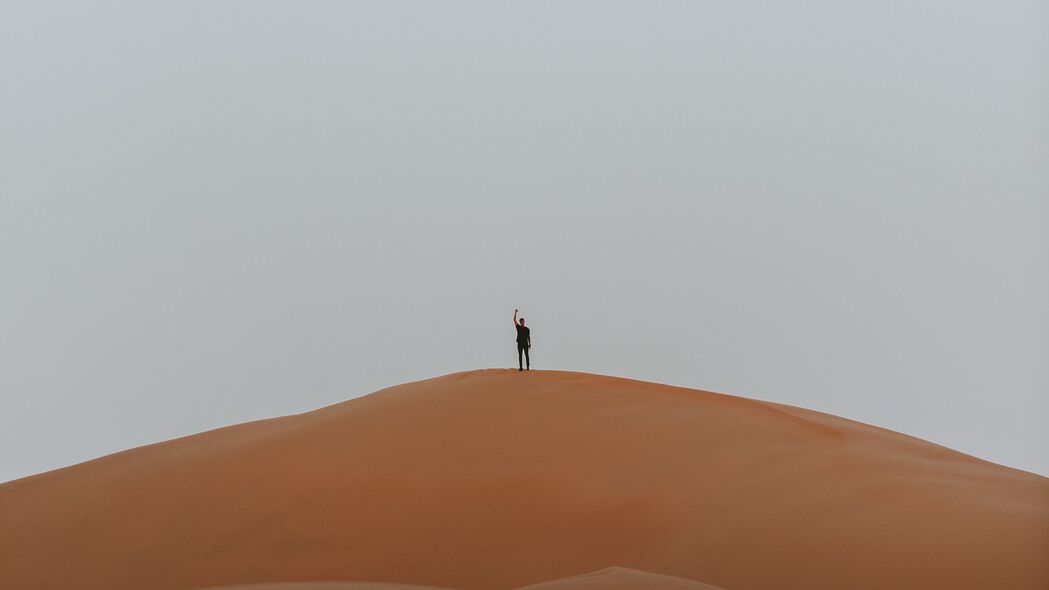 剪影 沙漠 沙子 月亮 4k壁纸 3840x2160