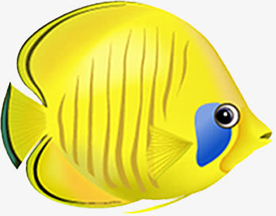 卡通黄色热带鱼