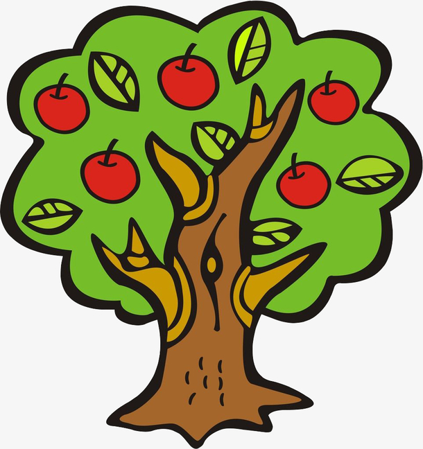 卡通苹果大树