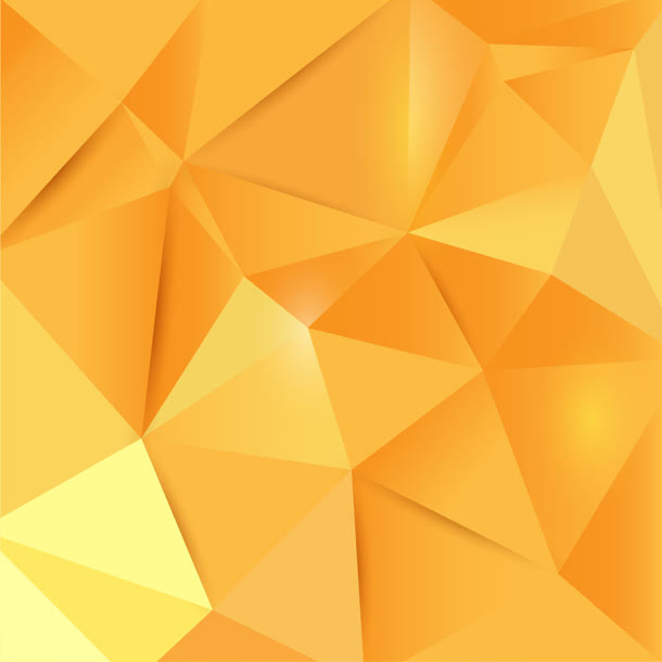 黄色立体三角形拼接海报背景