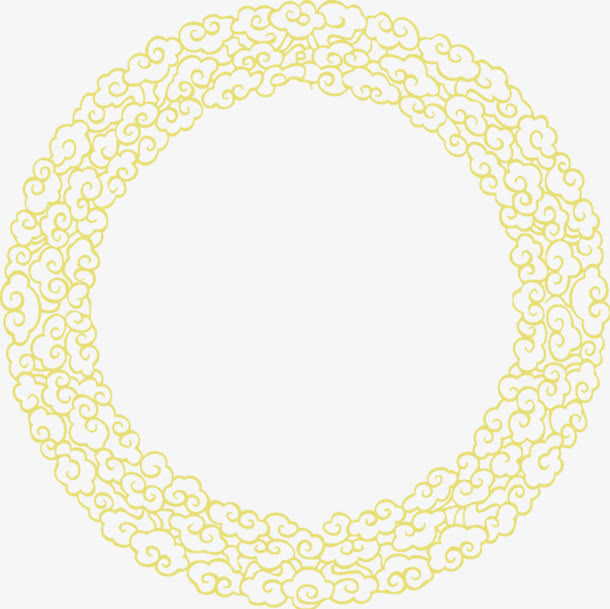 中式金色花边圆环