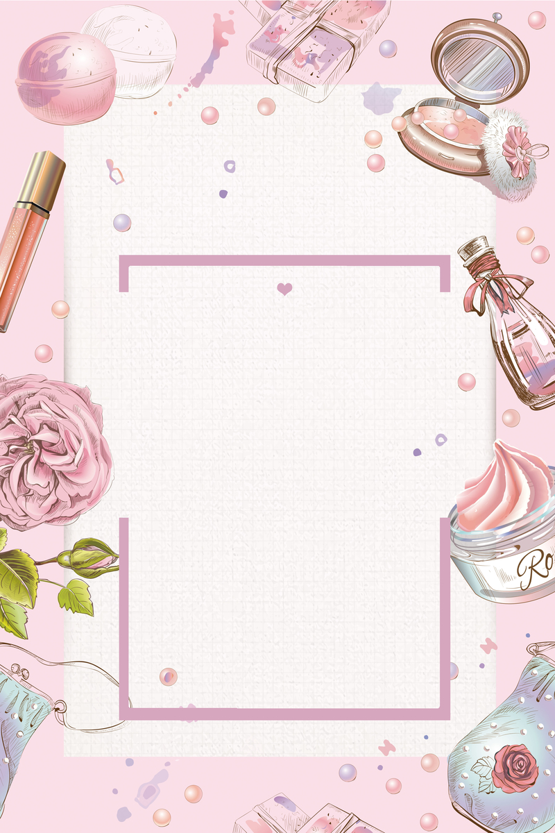 粉色唯美美妆化妆品海报背景素材