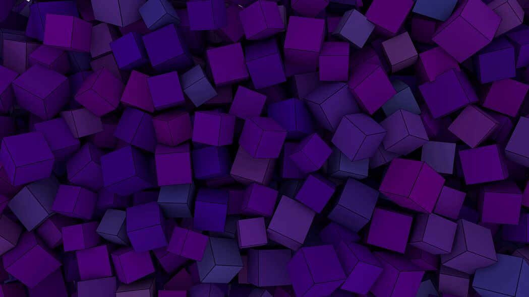 3840x2160 立方体 形状 体积 紫色壁纸 背景