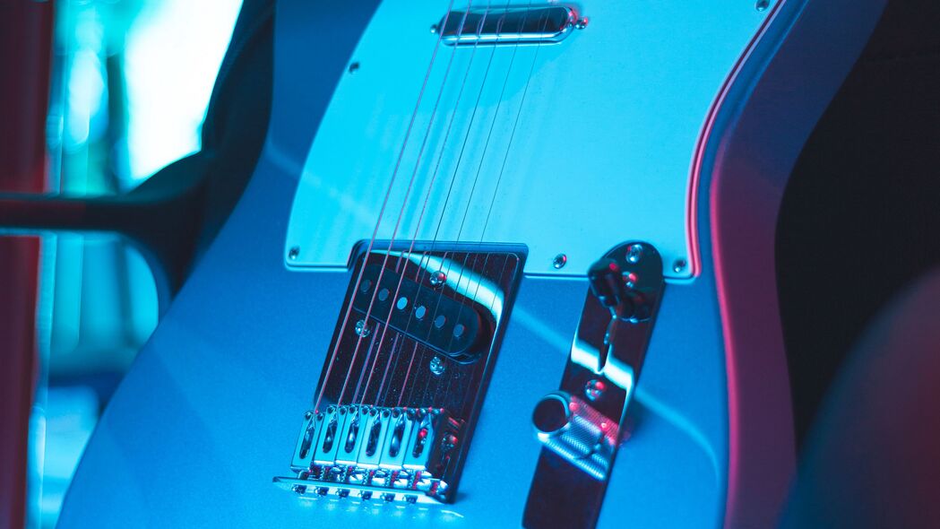 吉他 电子 乐器 霓虹 4k壁纸 3840x2160