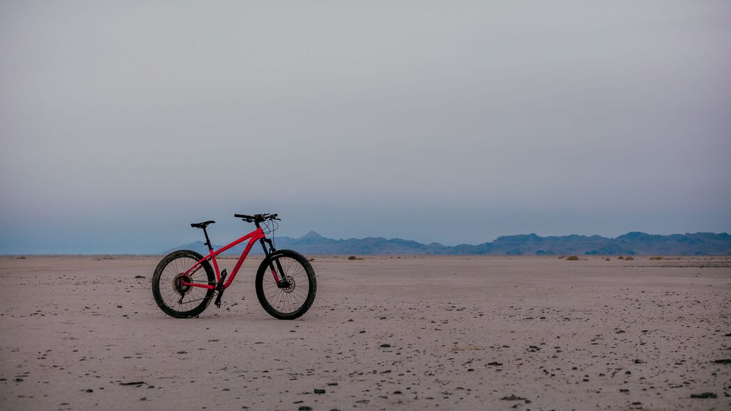 自行车 地平线 沙子 天空 4k壁纸 3840x2160