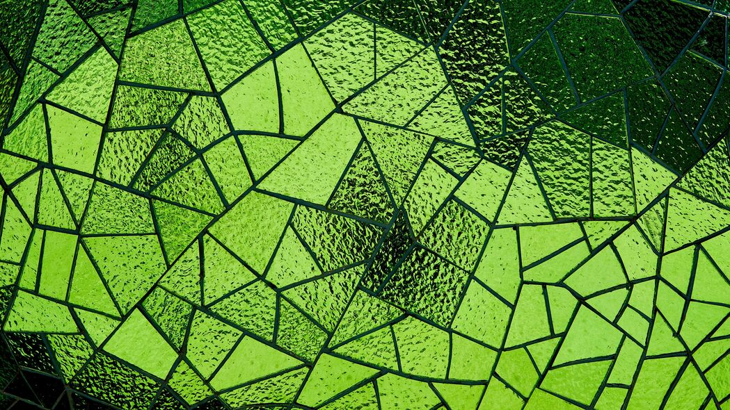 马赛克 镜子 纹理 绿色 4k壁纸 3840x2160