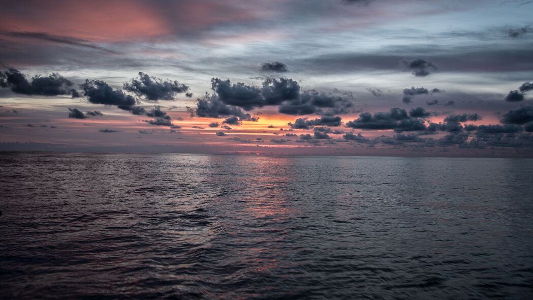 海 地平线 黄昏 水 云 4k壁纸 3840x2160