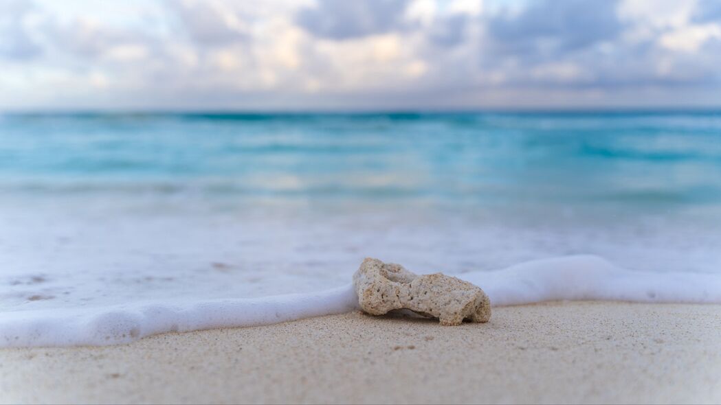 海滩 石头 泡沫 海岸 4k壁纸 3840x2160
