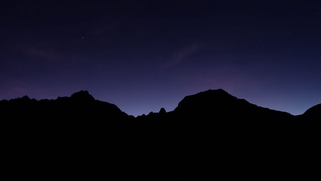 山脉 夜晚 黑暗 自然 4k壁纸 3840x2160